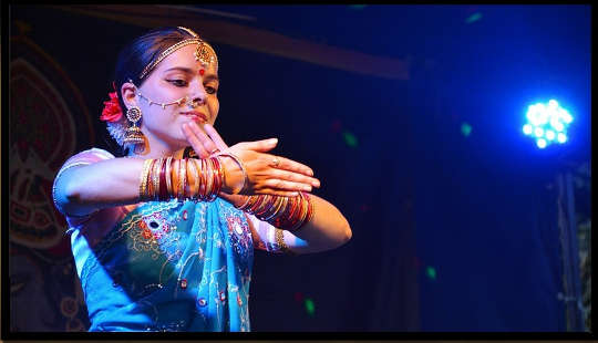 woman from India performing a dance